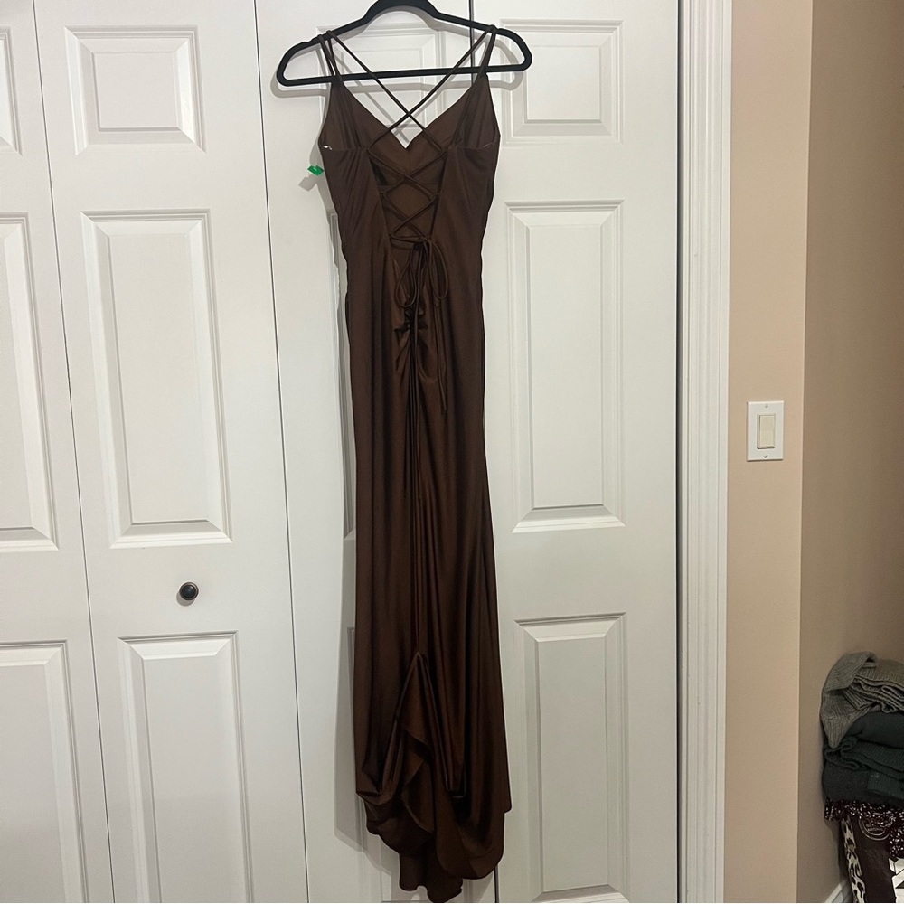 Dancing Queen Chocolate Brown Prom Dress - Picture 2 of 6